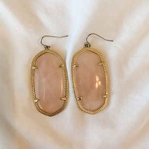 Kendra Scott rose quartz Danielle earrings
